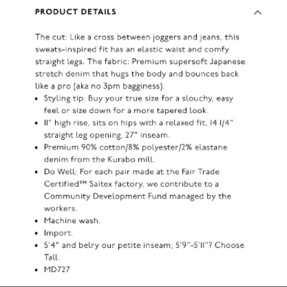Madewell high rise Pull-On Relaxed Jeans, elastic, Small Tall (runs a tad large) - Picture 12 of 12